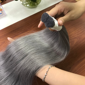 100% extensión de cabello virgen camboyano vietnamita crudo encaje frontal a granel recto Color gris vendedor de cabello estilo de onda profunda transparente - Product Image 3