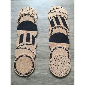 Sustainable Thick <b>Cork</b> Drink <b>Coasters</b> - Anti-Scratch Desk Table Protection Mats Absorbent Wood <b>Coaster</b> for Mugs & Glasses Mats - Product Image 1