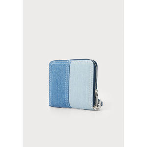Denim Panelled <b>Zipper</b> <b>Wallet</b> Paksphere International Unisex Short Minimalist Style Daily Use Customized Color Logo 100% QC - Product Image 1