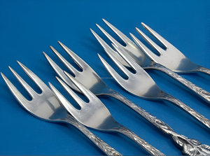 Luxury Vintage Silver <b>Fork</b> with Rose Design Handle - Antique <b>Fork</b> Set 6-Piece Elegant Dining Utensils Royal Design - Product Image 6