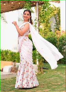 มรกต บลิง พรี เดรป เซรี คอลเลคชั่นผ้าซารีแบบดั้งเดิมที่สวยงามและกำลังเป็นที่นิยม - Product Image 2