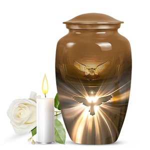 Catholic cremation urn abstract adult burial 10 inch memorial urn for human <b>ashes</b> decorative <b>keepsake</b> tribute remembrance - Product Image 1