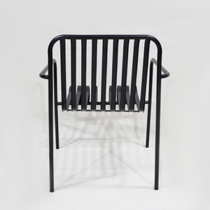 Contemporary <b>Plastic</b> Garden <b>Chair</b> with Tapered Legs and Armrests for Outdoor Use - Product Image 6