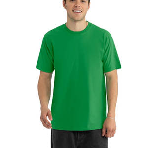T-shirt classique léger à coupe ample, décontracté, à manches courtes, col rond, uni, couleur verte, coupe standard - Product Image 1