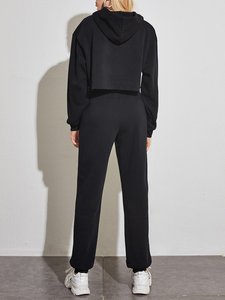 OEM Custom Logo Casual Jogging Suit for Men Blank Regular Hoodie <b>Lounge</b> Sweatpants Two-Piece Set Jogger Style 100% Cotton - Product Image 3