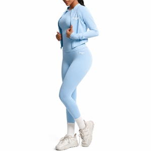 Ensemble de yoga pour femmes de haute qualité, comprenant un soutien-gorge sans couture, un débardeur et un legging taille moyenne, en Spandex/Nylon écologique, respirant et à séchage rapide - Product Image 4
