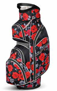 Sac de golf de luxe à motif floral rose pour femmes, sac de golf de haute qualité de créateur avec séparateur à 14 compartiments et grande poche de rangement - Product Image 2