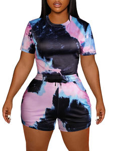 Ensemble de survêtement d'été pour femmes avec logo personnalisé, ensemble de vêtements de sport 2 pièces avec shorts décontractés, vêtements d'été confortables et élégants - Product Image 2