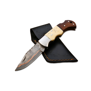 Navaja Plegable de Cobre Damasco con Mango de Madera Pakka, Navaja de Bolsillo y Coleccionable - Product Image 1