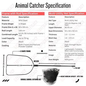 ACN-MS-SQ-Fix Épuisettes de pêche télescopiques pliables pour hommes, femmes, enfants, avec poignée, pour la pêche en eau douce, pour la sécurité routière et l'extérieur - Product Image 5