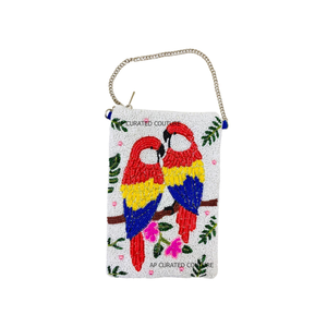 Sac bandoulière pour téléphone portable fait main, orné de perles, motif musulman, chameau du désert, palmier, soleil, personnalisable - Product Image 5
