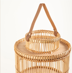 Lámpara de Ratán Tejida a Mano, Estilo Boho Rústico, Materiales Naturales, Ecológica, Decorativa para Sala de Estar, Patio, Decoración del Hogar - Product Image 2