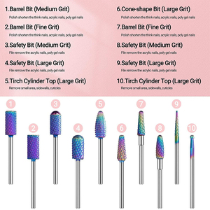 Ensembles de forets à ongles multi-couleurs en acier inoxydable pour manucure, outils de dépose de gel acrylique pour salon de beauté - Vente chaude - Product Image 5