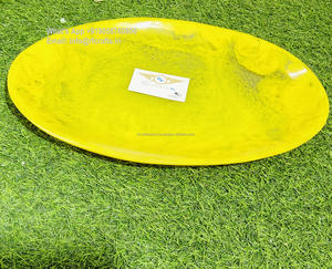 Vajilla de resina de remolino amarillo Esmeralda moderna, bandeja de servicio de epoxi de tamaño personalizado, mango de madera para fiesta, servicio de comida de Navidad - Product Image 2