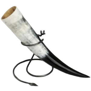 Copa Vikinga de Cuerno Natural Pulido de Alta Calidad, Hecha a Mano con Base para Beber Cerveza - Product Image 3