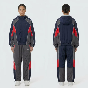 Ensemble de survêtement coupe-vent unisexe pour l'entraînement - Veste et short 2 pièces en nylon - Échantillon rapide, OEM, Vente en gros - Product Image 1