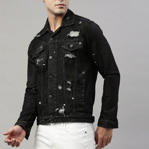 Chaqueta de Mezclilla Acolchada Personalizada al por Mayor para Hombre, para Invierno, Bordada con Diseño Floral, Ropa, Chaqueta de Mezclilla para Hombre - Product Image 3