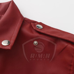 Men's <b>Red</b> PU Leather Moto Vest With Zipper And <b>Belt</b> Regular Fit Solid Color Biker Style Outerwear - Product Image 5