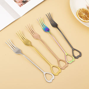Fashion Design 304 Stainless Steel <b>Coffee</b> <b>Spoon</b> and Fork Set Shell Shape Dessert Tea Tableware Collection - Product Image 2