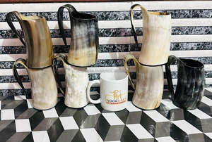 Tasse en corne de boeuf africaine de la meilleure qualité de Noorbaba International Tasse en corne de buffle en agate Tasse en corne de taureau pour la décoration du thé Matériau en verre - Product Image 3