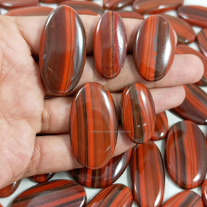 Lot en gros de cabochons en jaspe rouge naturel, pierres précieuses en vrac pour la fabrication de bijoux et la lithothérapie - Product Image 3