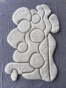 Tapis durables en laine/soie tuftés à la main pour les sols du salon et de la salle à manger |   Tapis modernes à poils longs - Doux, confortables et lavables - Product Image 2
