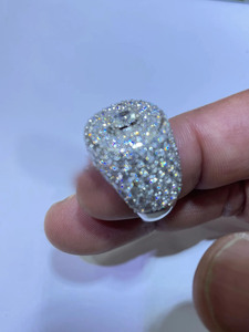 Big Moissanite Iced Hip Hop Cluster <b>Ring</b> <b>for</b> <b>Men</b> Micro Paved Oval Cut 925 Sterling Silver Rhodium Plated Wedding Engagement Gift - Product Image 4