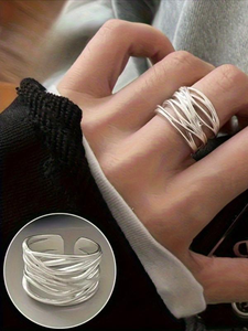 Anillo de Plata de Ley S925, Estilo Coreano, Diseño de Líneas Minimalistas, Anillo Retro Simple, Joyería de Plata - Product Image 3