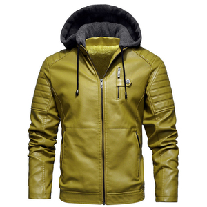 Veste en cuir à capuche pour homme sur mesure, finition cirée, style streetwear, vêtements d'extérieur d'hiver, fabricant OEM - Product Image 1