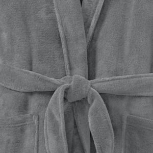 Bata de baño de felpa de lujo para mujer Jack and Jill, cálida y acogedora, de manga larga con cuello chal, cintura con lazo y bolsillos delanteros - Product Image 6
