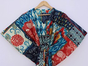 Bata de algodón para mujer con estampado floral, cuello en V, sin mangas, cierre de encaje, informal, de verano, ecológica y transpirable - Product Image 1