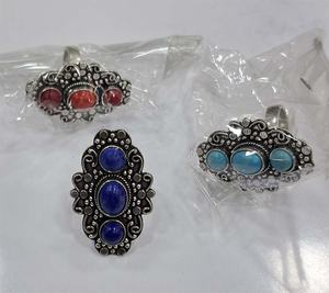 เครื่องประดับลูกปัดหินสไตล์โบฮีเมียนสำหรับผู้หญิง แหวนทองเหลืองปรับขนาดได้ จากผู้ผลิตอินเดีย GC-RG-342 สำหรับงานปาร์ตี้ - Product Image 1