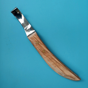 Cuchillo para pezuñas con mango de madera para mano derecha o izquierda, herramientas de herrador, herramientas para recortar pezuñas y reparar herraduras - Product Image 1