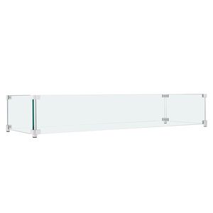 Paravento in vetro temperato trasparente da 23,5 x 7,5 x 6,5 pollici per tavolo quadrato con braciere a gas, spessore 0,31 pollici, accessorio per bracieri - Product Image 1