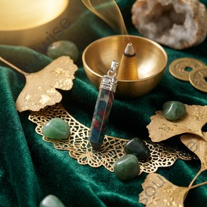 Pendentif crayon en pierre de sang multicolore, forme hexagonale, style classique, bijoux unisexe pour cadeaux de mariage et d'anniversaire, hindouisme - Product Image 3