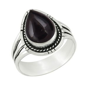 Bague de fiançailles vintage personnalisée en argent sterling 925 avec pierre précieuse en labradorite naturelle de forme poire, faite à la main - Product Image 4