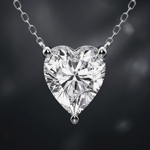 Pendentif diamant silhouette cœur minimaliste architectural (ornements de mariage contemporains exquis) - Product Image 3