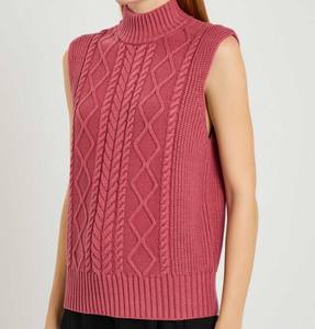 Pull sans manches tricoté directement de l'usine - Pull d'hiver personnalisé - Haut en maille douce de haute qualité pour femme, respirant - Product Image 2