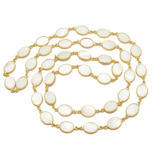 Collar de Perlas de Concha de Nácar con Forma Hexagonal de 32 Pulgadas de Largo, Chapado en Oro de 24K, Estilo Vintage, con Cuentas, Regalo Cristiano Bohemio - Product Image 2