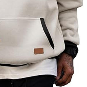 Sweat à capuche Urban Contrast, Sweat à capuche Minimal Edge Street, Sweat à capuche classique bicolore confortable, Sweat à capuche moderne essentiel - Product Image 3