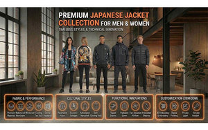 Veste polaire rétro japonaise pour homme, multi-poches, à capuche, imperméable, coupe-vent, avec logo frontal, nouveau style japonais - Product Image 5