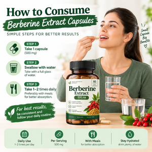 Capsules d'extrait pur de berbérine à base de plantes naturelles 500 mg – Complément pour le soutien métabolique, le bien-être quotidien et un mode de vie sain - Product Image 4