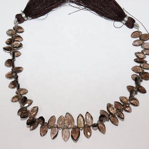 Cuentas de Cuarzo Ahumado Natural de Primera Calidad de 5 mm, Forma de Marquesa, con Corte Excelente, Cuentas de Cuarzo para la Fabricación de Joyas - Product Image 1