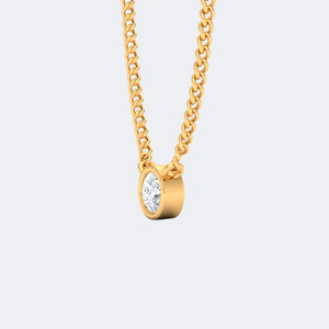 Collier solitaire serti clos en or plaqué 10 carats avec diamant de laboratoire rond brillant de 0,25 carat total - Product Image 5