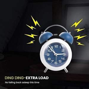 Réveil au design classique moderne et luxueux |   Horloge de table analogique silencieuse sans tic-tac, sonnerie forte, veilleuse, cadran lumineux, bureau - Product Image 6