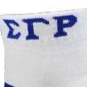 Chaussettes de cheville Sigma Gamma Rho blanches, bleues et dorées, personnalisées, pour sororité grecque, chaussettes athlétiques unisexes, vêtements de sport décontractés, mode, vente en gros, OEM - Product Image 6