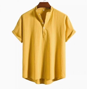 Camisa Casual a Cuadros para Hombre DAN500, Cuello Redondo, Tejida, Ecológica, Servicio OEM, Blanca - Product Image 3