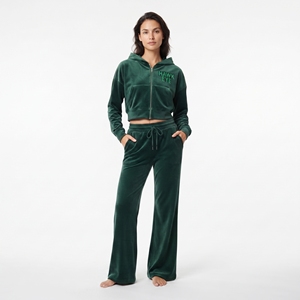 Conjunto Deportivo de Terciopelo Personalizado para Mujer, Sudadera Corta con Cierre y Hombros Caídos, Pantalones Jogger de Pierna Ancha, Ropa Casual - Product Image 3