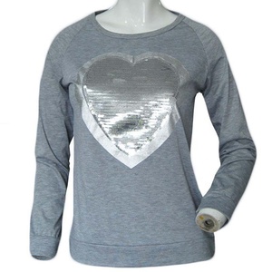 2026 SPRING STREETWEAR SWEATSHIRTS WOMEN LOVELY SEQUINED HEART TRACKSUITS PULLOVERS CASUAL LONG SLEEVE <b>TUNIC</b> <b>JUMPERS</b> UNDERSHIRT - Product Image 5