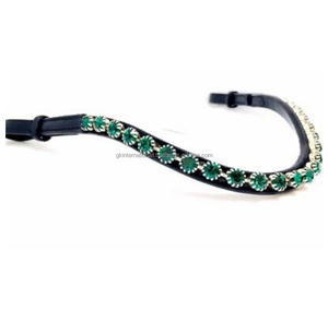 Bandeau multicolore en cuir avec perles, pour cheval, toutes les tailles sur mesure, boucles réglables, 1 pièce - Product Image 5